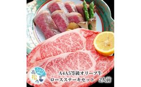 しゃぶまるセット　A4A5等級オリーブ牛ロースステーキセット　2人前 372013_CN002