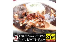 しゃぶまる特製 牛すじ ビーフシチュー 200g×20食セット (総重量4kg) 372013_CN048