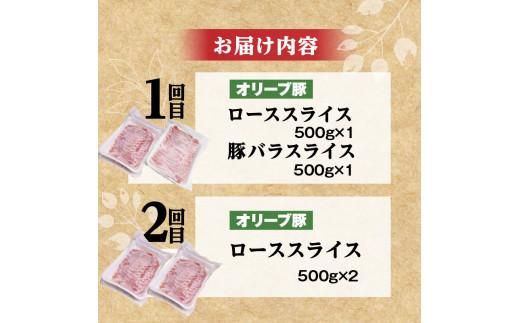 【3ヶ月定期便】しゃぶまるセット　オリーブ豚定期便 372013_CN050