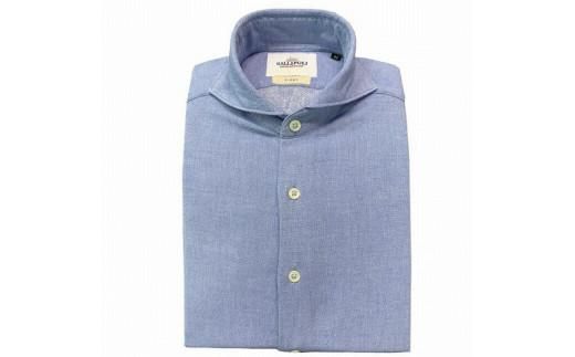 今治　バックパイルシャツ　ブルー　【L】 372013_DK002VC02