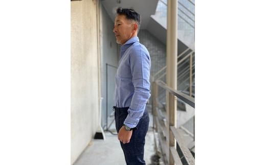 今治　バックパイルシャツ　ブルー　【LL】 372013_DK002VC03