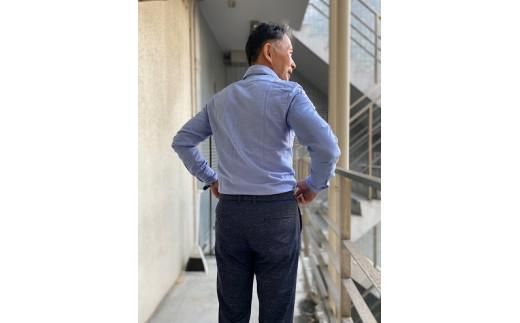 今治　バックパイルシャツ　ブルー　【LL】 372013_DK002VC03