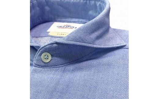今治　バックパイルシャツ　ブルー　【LL】 372013_DK002VC03