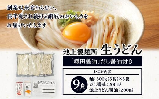 【お中元ギフト】本家　池上製麺所　生うどん9食（鎌田醤油　だし醤油） 372013_DQ015