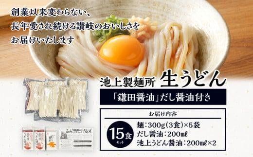 【お中元ギフト】本家　池上製麺所　生うどん15食（鎌田醤油　だし醤油） 372013_DQ016