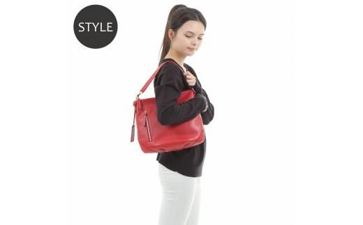 オリーブレザー　２WAYショルダーバッグ  レッド 372013_EN006VC03