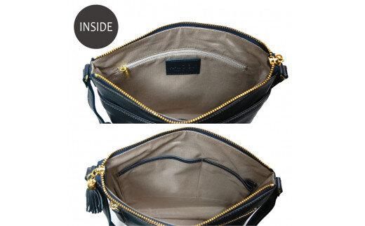 オリーブレザー 縦ショルダーバッグ　チョコ 372013_EN011VC03