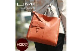 LIME（ライム）　ヌメ革スクエア型ショルダーバッグ　キャメル 372013_EN012VC03