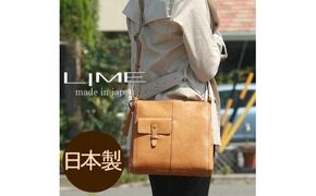 LIME（ライム）　ヌメ革スクエア型ショルダーバッグ　マスタード 372013_EN012VC06