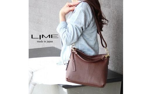 LIME（ライム）　本革2wayショルダーバッグ　チョコ 372013_EN015VC02