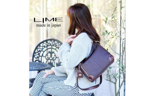 LIME（ライム）　シルクレザー　2wayショルダーバッグ　チョコ 372013_EN017VC02