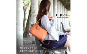 LIME（ライム）　シルクレザー　2wayショルダーバッグ　オレンジ 372013_EN017VC04