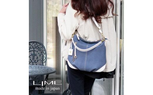 LIME（ライム）　デニムレザー　２wayショルダーバッグ　アイボリー 372013_EN019VC01