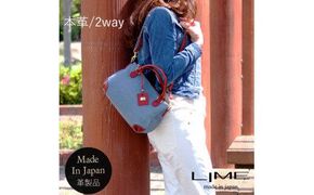 LIME(ライム）　デニムレザー　2wayミニボストンバッグ　レッド 372013_EN020VC02