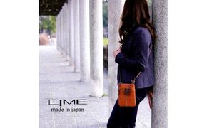 LIME（ライム）　ヌメ革ミニショルダーバッグ　キャメル 372013_EN022VC03