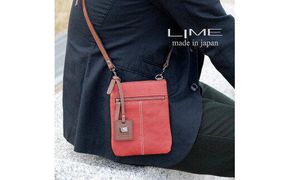 LIME（ライム）　ヌメ革ミニショルダーバッグ　ワイン 372013_EN022VC04