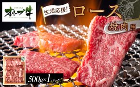 《生活応援》オリーブ牛ロース焼肉用　500g 372013_HM008