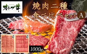 オリーブ牛　焼肉二種食べ比べセットA　1000g 372013_HM094