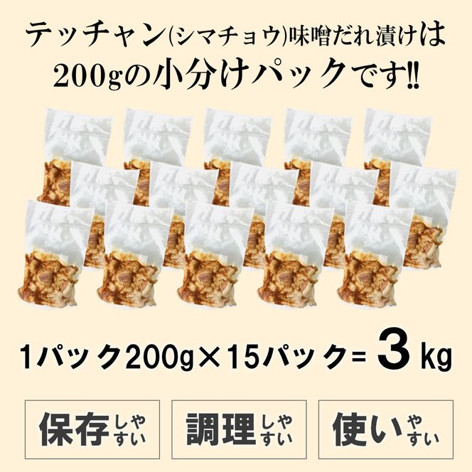 テッチャン味噌だれ漬け3kg（200g×15） 372013_KA042