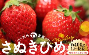 さぬきひめいちご化粧箱たっぷり約400g(12～18粒) 4箱【2026-2月上旬～2026-4月中旬】 372013_T006-059J