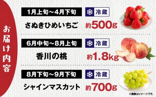 【3回お届け】高松市自慢のフルーツ定期便【A】 372013_T006-765J