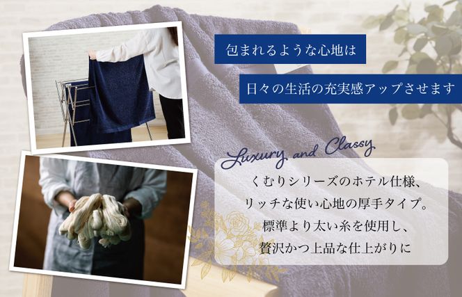 G2711 ホテル仕様 バスタオル 2枚（ネイビー）くむりシリーズ【泉州タオル 国産 吸水 普段使い 無地 シンプル 日用品 家族 ファミリー】