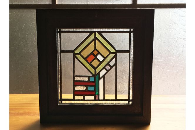 レトロモダンチックステンドグラス額縁飾り絵 レトロモダンチックステンドグラス額縁飾り絵