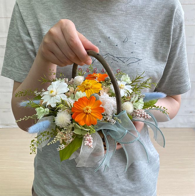 AJ200-1 プリザーブドフラワー【プティフルール/オランジュ】春日部市 シュガーパイン