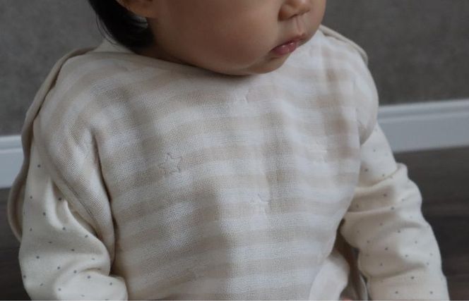 G1990 【eclat bebe】泉州南部織 4重ガーゼ スリーパー《BeWh》