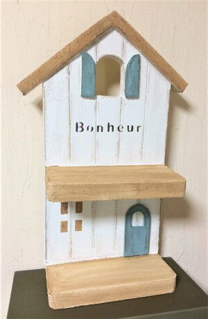 ＜Moon Rabbit＞2階建てのお家 ｜ 雑貨 庭 ガーデニング 屋外 オブジェ 飾り棚 ミニハウス インテリア