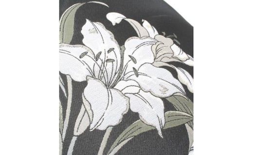 槙田商店【晴雨兼用折りたたみ傘】”絵おり” 百合：黒 FAA5065