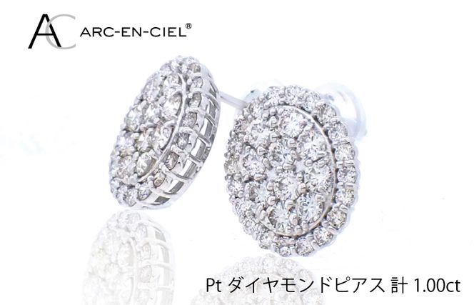J022-4 ARC-EN-CIEL プラチナ ダイヤピアス（計 1.0ct）【鑑別書付き ジュエリー プレゼント ギフト ファッション アクセサリー 贈り物 贈答 お祝い 記念日】