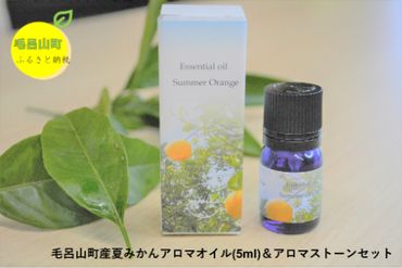 毛呂山産　夏みかんアロマオイル(5ml)＆アロマストーンセット