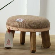 まぁるいスツール【ブラウンチェックパープルライン×ブラウン】 子供 椅子イスキッズ HARRIS TWEED（ハリスツイード）家具  Z090