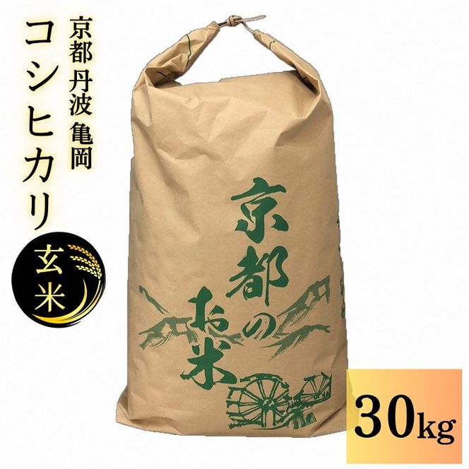 【令和6年産先行予約】米 コシヒカリ 玄米 30kg〈アグリにのうみ〉京都・亀岡産◇ ※北海道・沖縄・離島への配送不可 ※2024年11月中に順次発送予定《令和6年産 低農薬米 減農薬米》