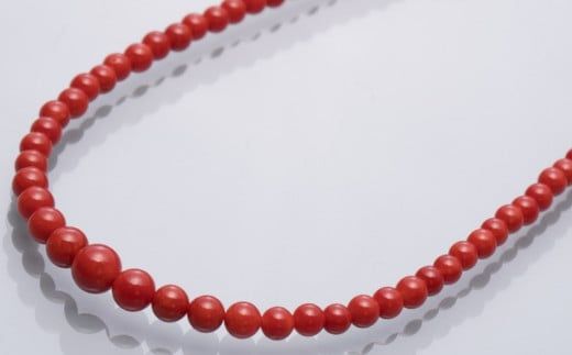 【訳あり】赤サンゴネックレス丸玉 [kn069]