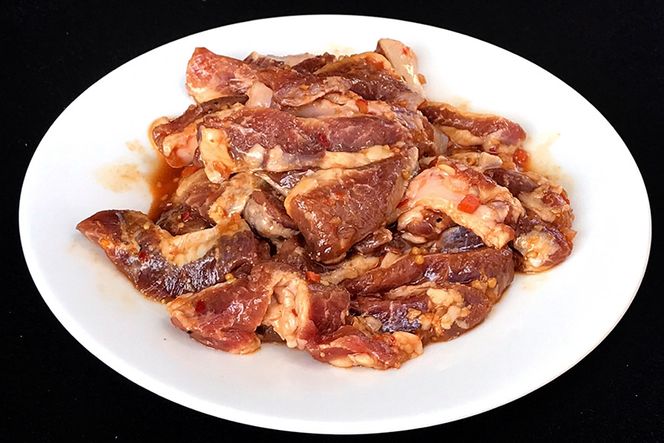 BE302雲仙もみじ豚「中落ちカルビ」スタミナ焼き1.2kg