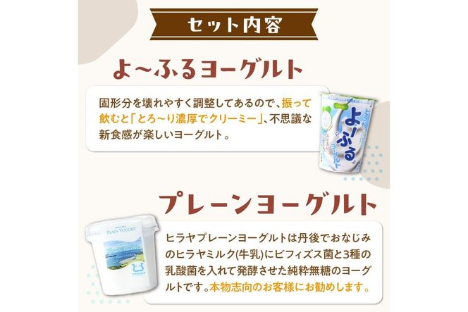 プレーンヨーグルトとよ～ふるのセット　ヒラヤ 乳製品 飲料 牛乳 ミルク 乳酸菌 乳酸菌飲料 ヨーグルト よーぐると AM00429