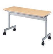 ミーティングテーブル 1200×450 KV1245-NN（1.ナチュラル） スタッキング デスク キャスター テーブル 愛西市 / タック株式会社[AEAH018-1]