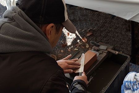 B-58 包丁研ぎサービス　出刃包丁・柳刃（刺身）包丁及び薄刃包丁3本の組み合わせ