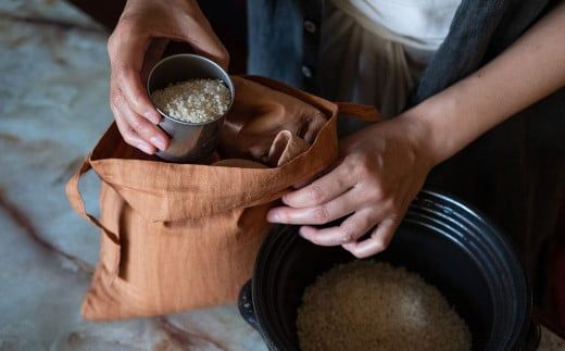 柿渋染 米袋 4kg用 縦約40cm×横約23cm