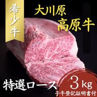 大川原高原牛   特選ロース　3kg 《30日以内に出荷予定(土日祝除く)》 ---sanagouchi_nfw_14_3kg---