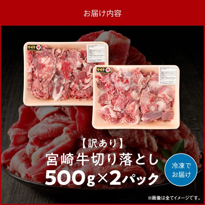 【訳あり】宮崎牛切り落とし1kg　N0140-A0372