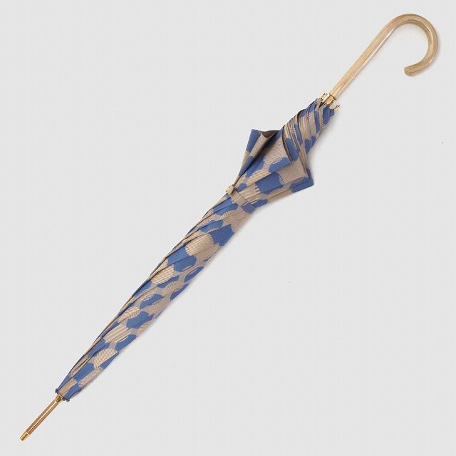CB008　【槙田商店】晴雨兼用長傘　ノルディック　ドットコラージュ　ブルー