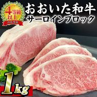 おおいた 和牛 サーロイン ブロック (1kg) 国産 豊後牛 ステーキ BBQ バーベキュー 惣菜 やきにく おかず 百年の恵み 大分県 佐伯市【BD190】【西日本畜産 (株)】