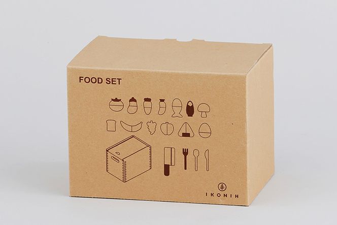 木製 食品のままごとセット【檜のおもちゃ ＩＫＯＮＩＨ】 ≪桧 おもちゃ ヒノキ ひのき 木育 知育≫