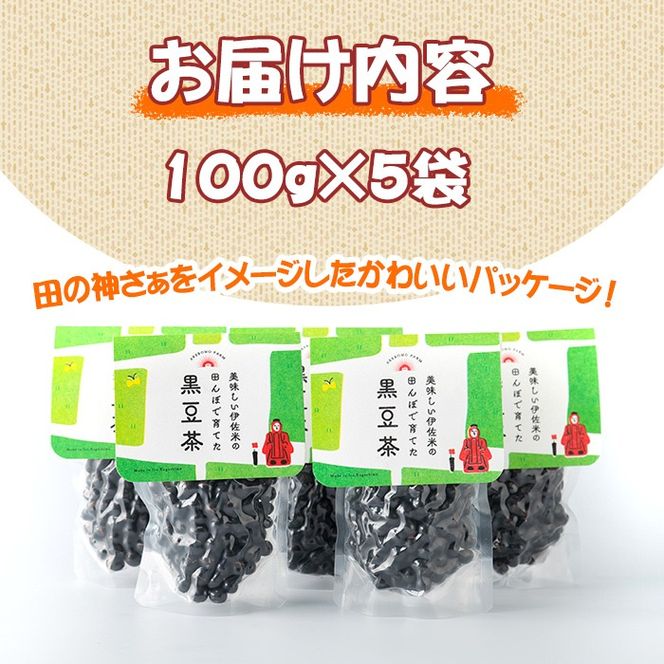 isa358 《毎月数量限定》薩摩の米どころ伊佐市の田んぼで育てた黒豆茶(100g×5袋) ふるさと納税 伊佐市 特産品 お茶 くろまめ 贈答 プレゼント ギフト【神薗商店】