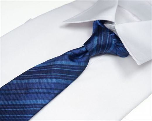 郡内織物「富士桜工房」シルクネクタイ紺無地ネイビー/シャドーチェック FAA1060