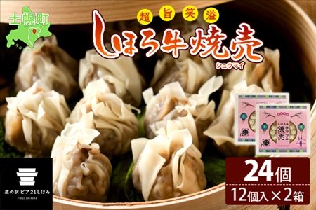 北海道 しほろ牛 焼売 2箱 セット 計24個入 牛肉 国産牛 肉 ビーフ しゅうまい シュウマイ 飲茶 点心 中華 簡単調理 中華料理 冷凍 おかず お弁当 惣菜 おつまみ グルメ 冷凍 お取り寄せ 送料無料 十勝 士幌町【L31】