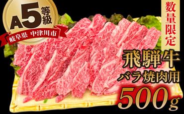 【数量限定！チルド（冷蔵）発送！】「飛騨牛」A5等級バラ 500g 鉄板焼き 網焼き 焼肉 バーベキュー BBQ F4N-1236